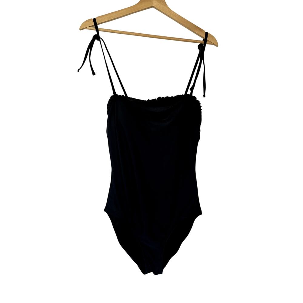 NWT‎ Rue21 black rufle one piece padded swimsuit fully covered women's size M